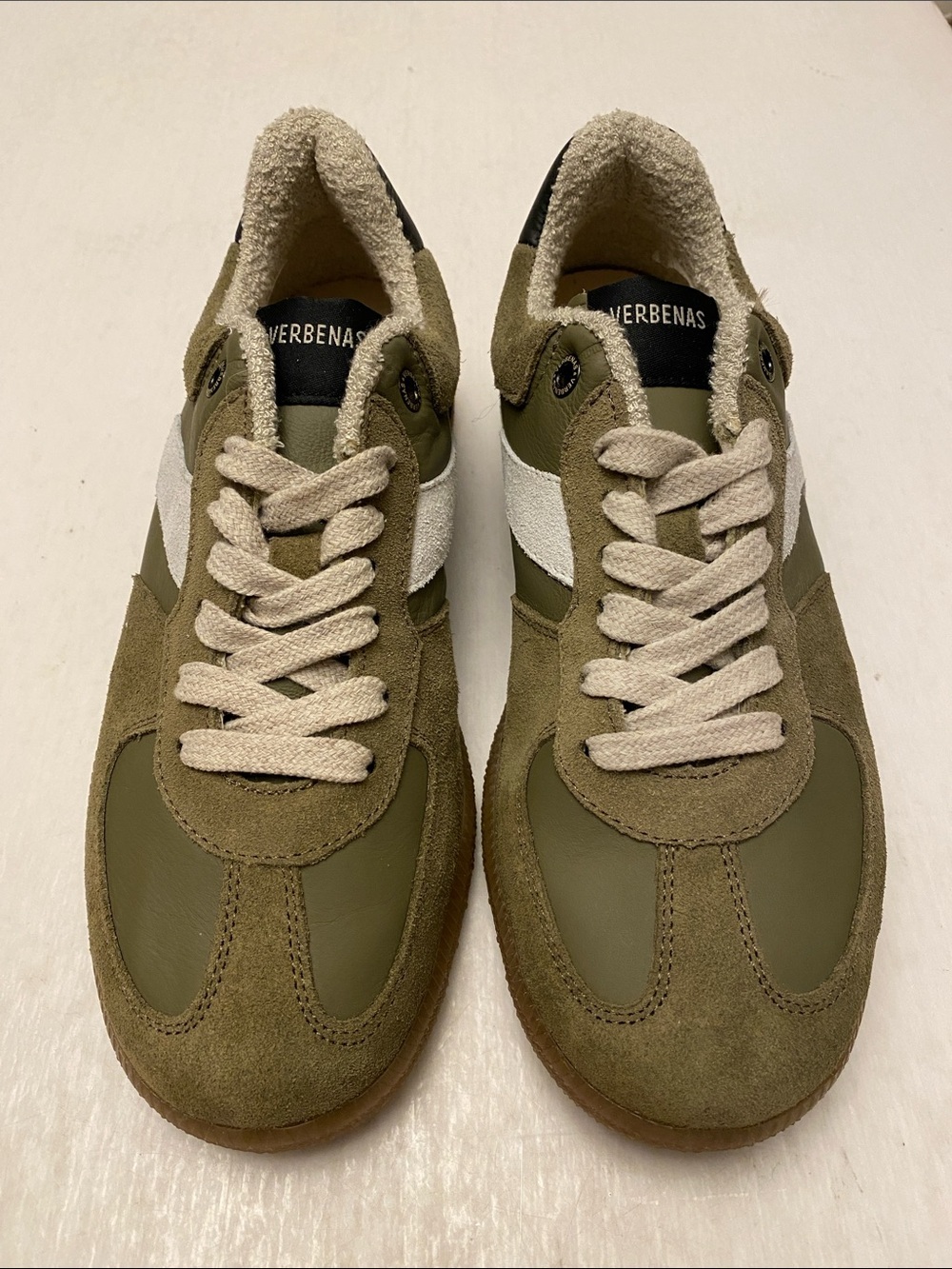 Verbenas Sora Savage Suede/ Leather Olive Green Sneakers Women’s Size 38/ 7.5 US